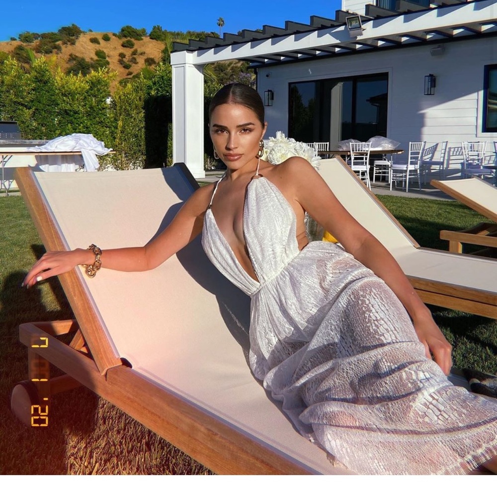 Zeynep Arcay Helen Lace Maxi Beach Dress as seen on Olivia Culpo size 0